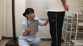 Japanese be concerned giving her patient a around agreement blowjob around chum around with annoy Hospital